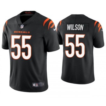 Men's Cincinnati Bengals #55 Logan Wilson 2021 Black Vapor Untouchable Limited Stitched Jersey Men's Cincinnati Bengals #55 Logan Wilson 2021 Black Vapor Untouchable Limited Stitched Jersey
