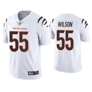 Men's Cincinnati Bengals #55 Logan Wilson 2021 White Vapor Untouchable Limited Stitched Jersey Men's Cincinnati Bengals #55 Logan Wilson 2021 White Vapor Untouchable Limited Stitched Jersey