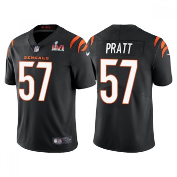 Men's Cincinnati Bengals #57 Germaine Pratt 2022 Black Super Bowl LVI Vapor Limited Stitched Jersey Men's Cincinnati Bengals #57 Germaine Pratt 2022 Black Super Bowl LVI Vapor Limited Stitched Jersey