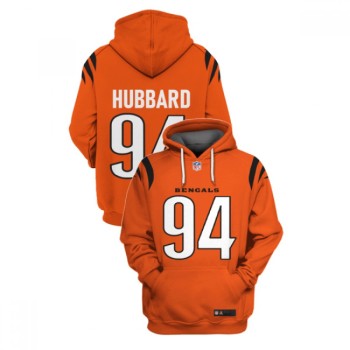 Men's Cincinnati Bengals #94 Sam Hubbard 2021 Orange Pullover Hoodie Men's Cincinnati Bengals #94 Sam Hubbard 2021 Orange Pullover Hoodie