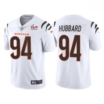 Men's Cincinnati Bengals #94 Sam Hubbard 2022 White Super Bowl LVI Vapor Limited Stitched Jersey Men's Cincinnati Bengals #94 Sam Hubbard 2022 White Super Bowl LVI Vapor Limited Stitched Jersey