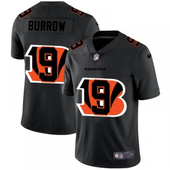 Men's Cincinnati Bengals #9 Joe Burrow Black Shadow Logo Limited Stitched Jersey Men's Cincinnati Bengals #9 Joe Burrow Black Shadow Logo Limited Stitched Jersey