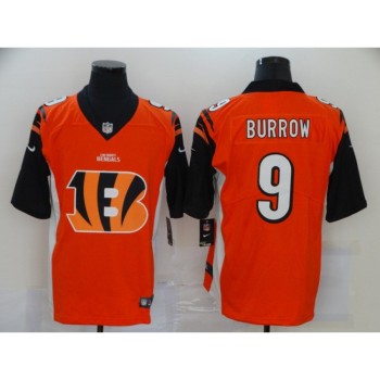 Men's Cincinnati Bengals #9 Joe Burrow Orange Team Big Logo Limited Stitched NFL Jersey Men's Cincinnati Bengals #9 Joe Burrow Orange Team Big Logo Limited Stitched NFL Jersey