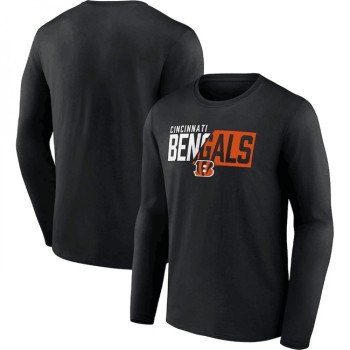 Men's Cincinnati Bengals Black One Two Long Sleeve T-Shirt Men's Cincinnati Bengals Black One Two Long Sleeve T-Shirt