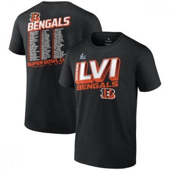 Men's Cincinnati Bengals Black Super Bowl LVI Champions T-Shirt Men's Cincinnati Bengals Black Super Bowl LVI Champions T-Shirt