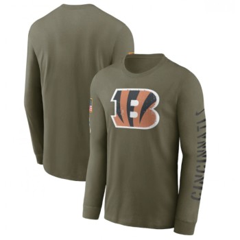 Men's Cincinnati Bengals Olive 2022 Salute to Service Long Sleeve T-Shirt Men's Cincinnati Bengals Olive 2022 Salute to Service Long Sleeve T-Shirt
