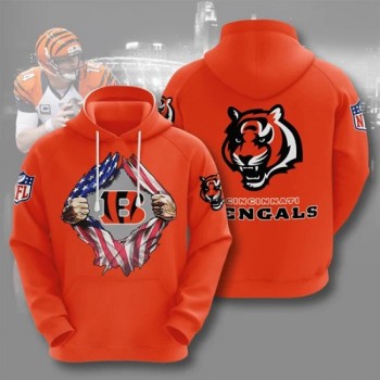 Men's Cincinnati Bengals Orange 3D Trending Hoodie Men's Cincinnati Bengals Orange 3D Trending Hoodie
