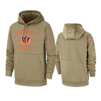 Men's Cincinnati Bengals Tan 2019 Salute to Service Sideline Therma Pullover Hoodie Men's Cincinnati Bengals Tan 2019 Salute to Service Sideline Therma Pullover Hoodie