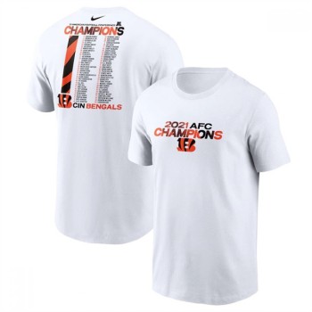 Men's Cincinnati Bengals White Super Bowl LVI Champions T-Shirt Men's Cincinnati Bengals White Super Bowl LVI Champions T-Shirt