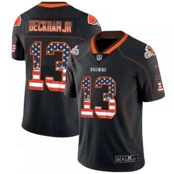 Men's Cleveland Browns #13 Odell Beckham Jr. Black USA Flag Fashion NFL Limited Stitched Jersey Men's Cleveland Browns #13 Odell Beckham Jr. Black USA Flag Fashion NFL Limited Stitched Jersey