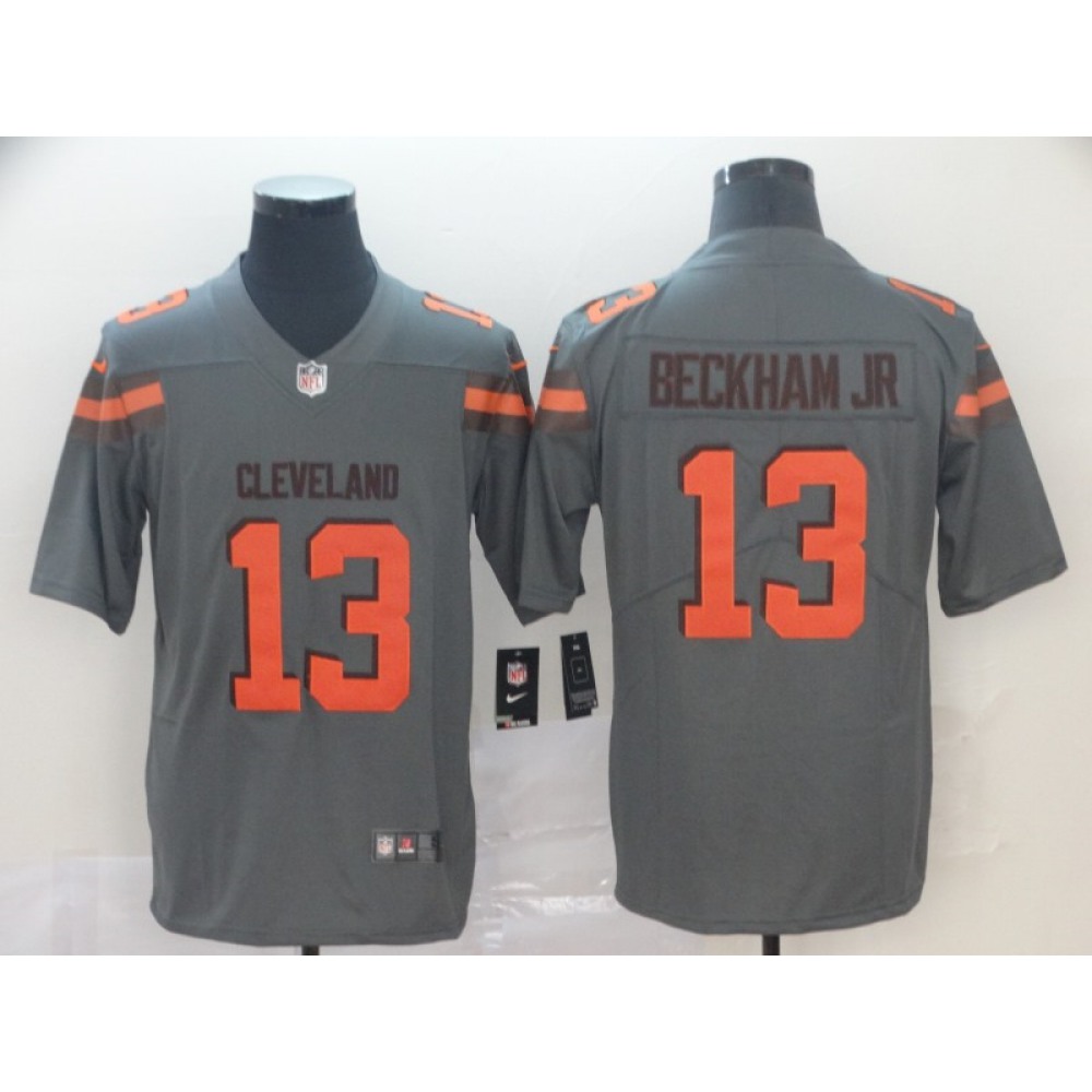 Men's Cleveland Browns #13 Odell Beckham Jr. Gray Inverted Legend Stitched NFL Jersey