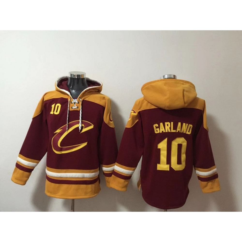 Men's Cleveland Cavaliers #10 Darius Garland Red Ageless Must-Have Lace-Up Pullover Hoodie