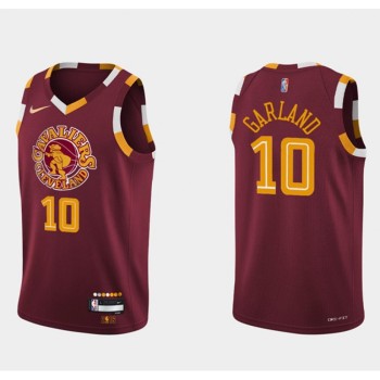 Men's Cleveland Cavaliers #10 Darius Garland Wine Red 2021/2022 75th Anniversary City Edition Swingman Stitched Jersey Men's Cleveland Cavaliers #10 Darius Garland Wine Red 2021/2022 75th Anniversary City Edition Swingman Stitched Jersey