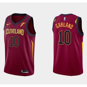 Men's Cleveland Cavaliers #10 Darius Garland Wine Red Icon Edition Stitched Basketball Jersey Men's Cleveland Cavaliers #10 Darius Garland Wine Red Icon Edition Stitched Basketball Jersey