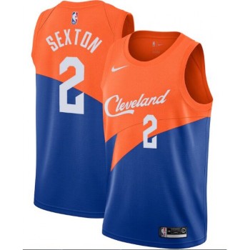 Men's Cleveland Cavaliers #2 Collin Sexton Orange &Blue City Edition Stitched NBA Jersey Men's Cleveland Cavaliers #2 Collin Sexton Orange &Blue City Edition Stitched NBA Jersey