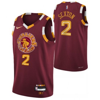 Men's Cleveland Cavaliers #2 Collin Sexton Red 2021/2022 75th Anniversary City Edition Swingman Stitched Jersey Men's Cleveland Cavaliers #2 Collin Sexton Red 2021/2022 75th Anniversary City Edition Swingman Stitched Jersey