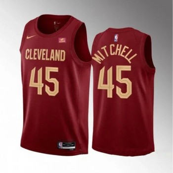 Men's Cleveland Cavaliers #45 Donovan Mitchell Red Stitched Basketball Jersey Men's Cleveland Cavaliers #45 Donovan Mitchell Red Stitched Basketball Jersey