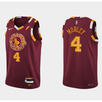 Men's Cleveland Cavaliers #4 Evan Mobley Wine Red 2021/2022 75th Anniversary City Edition Swingman Stitched Jersey Men's Cleveland Cavaliers #4 Evan Mobley Wine Red 2021/2022 75th Anniversary City Edition Swingman Stitched Jersey
