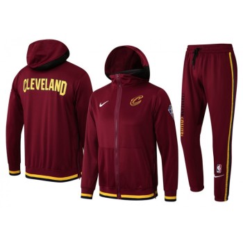 Men's Cleveland Cavaliers 75th Anniversary Burgundy Performance Showtime Full-Zip Hoodie Jacket And Pants  Suit Men's Cleveland Cavaliers 75th Anniversary Burgundy Performance Showtime Full-Zip Hoodie Jacket And Pants  Suit