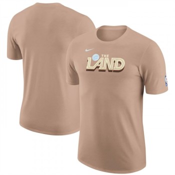 Men's Cleveland Cavaliers Oatmeal 2022/23 City Edition Essential Warmup T-Shirt Men's Cleveland Cavaliers Oatmeal 2022/23 City Edition Essential Warmup T-Shirt