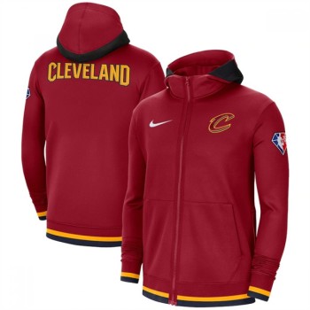 Men's Cleveland Cavaliers Red 75th Anniversary Performance Showtime Full-Zip Hoodie Jacket Men's Cleveland Cavaliers Red 75th Anniversary Performance Showtime Full-Zip Hoodie Jacket