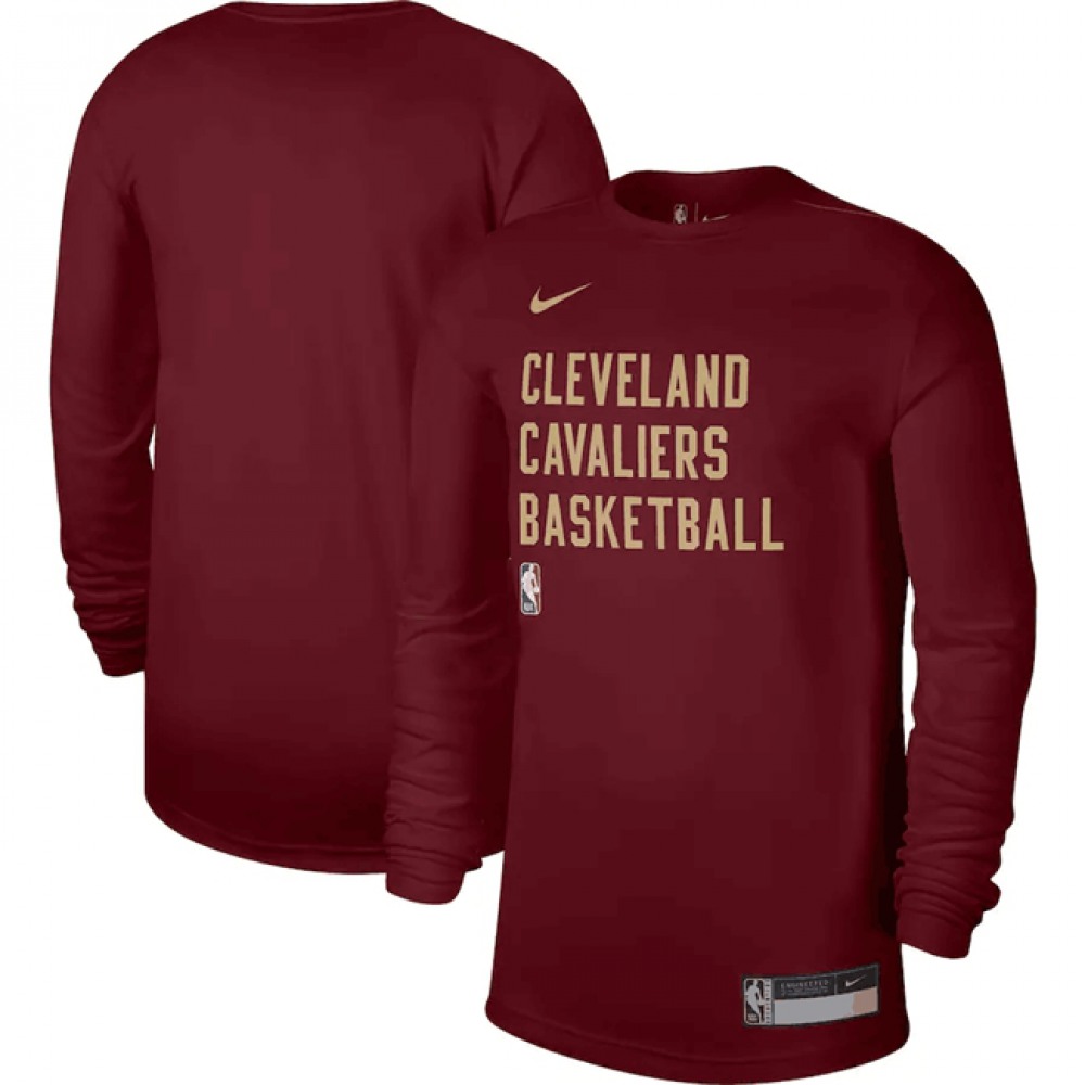 Men's Cleveland Cavaliers Wine 2023/24 Legend On-Court Practice Long Sleeve T-Shirt