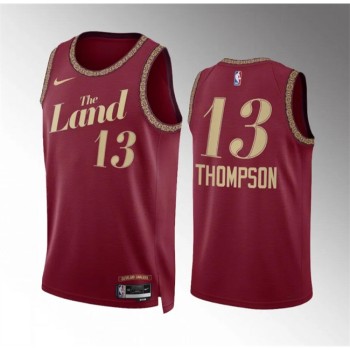 Men's Cleveland Cavaliers #13 Tristan Thompson Wine 2023/24 City Edition Stitched Jersey Men's Cleveland Cavaliers #13 Tristan Thompson Wine 2023/24 City Edition Stitched Jersey