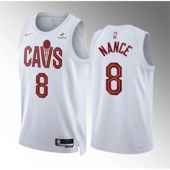 Men's Cleveland Cavaliers #8 Pete Nance White Association Edition Stitched Jersey Men's Cleveland Cavaliers #8 Pete Nance White Association Edition Stitched Jersey