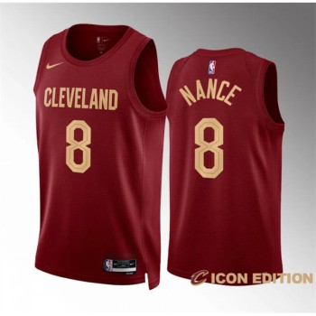 Men's Cleveland Cavaliers #8 Pete Nance Wine Icon Edition Stitched Jersey Men's Cleveland Cavaliers #8 Pete Nance Wine Icon Edition Stitched Jersey