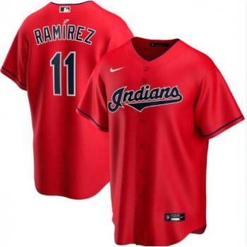 Men's Cleveland indians #11 Jose Ramirez Red Cool Base Stitched Jersey Men's Cleveland indians #11 Jose Ramirez Red Cool Base Stitched Jersey