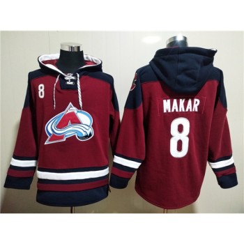 Men's Colorado Avalanche #8 Cale Makar Burgundy All Stitched Sweatshirt Hoodie Men's Colorado Avalanche #8 Cale Makar Burgundy All Stitched Sweatshirt Hoodie