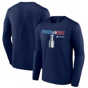 Men's Colorado Avalanche Navy 2022 Stanley Cup Champions Celebration Long Sleeve T-Shirt