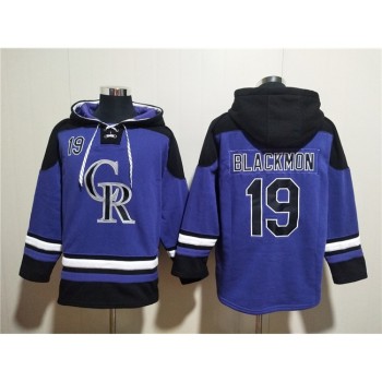 Men's Colorado Rockies #19 Charlie Blackmon Purple Ageless Must-Have Lace-Up Pullover Hoodie Men's Colorado Rockies #19 Charlie Blackmon Purple Ageless Must-Have Lace-Up Pullover Hoodie