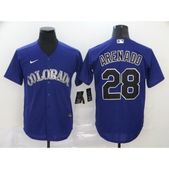 Men's Colorado Rockies #28 Nolan Arenado Purple Cool Base Stitched MLB Jersey Men's Colorado Rockies #28 Nolan Arenado Purple Cool Base Stitched MLB Jersey