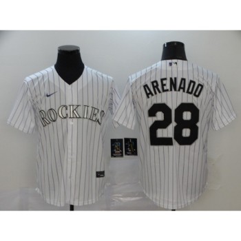Men's Colorado Rockies #28 Nolan Arenado White Cool Base Stitched MLB Jersey Men's Colorado Rockies #28 Nolan Arenado White Cool Base Stitched MLB Jersey