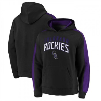 Men's Colorado Rockies Black Game Time Arch Pullover Hoodie Pullover Hoodie Men's Colorado Rockies Black Game Time Arch Pullover Hoodie Pullover Hoodie