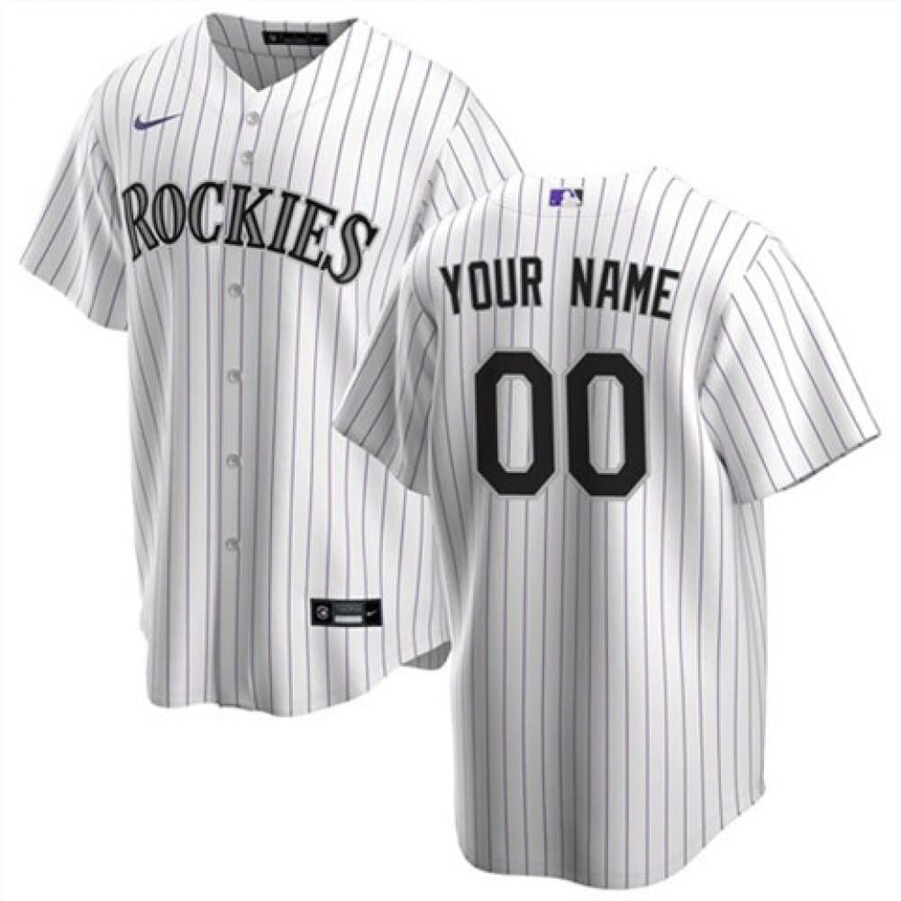 Youth Colorado Rockies White Stitched Baseball Custom Jersey