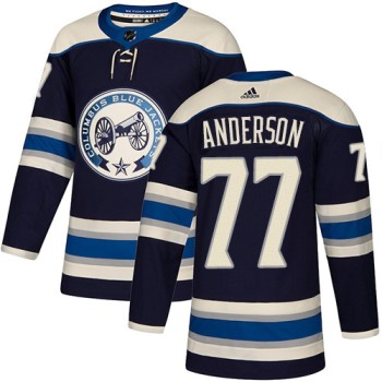 Men's Columbus Blue Jackets #77 Josh Anderson Navy Blue Stitched NHL Jersey Men's Columbus Blue Jackets #77 Josh Anderson Navy Blue Stitched NHL Jersey