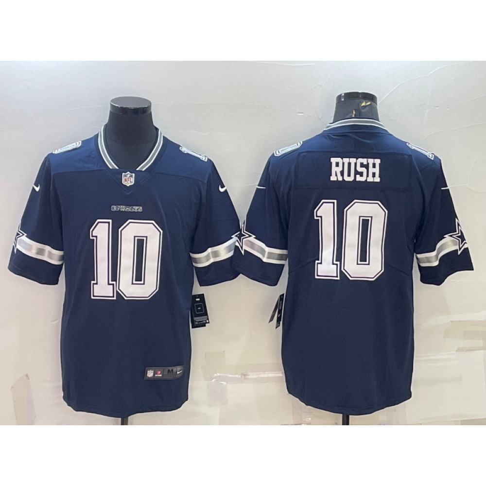 Men's Dallas Cowboys #10 Cooper Rush Navy Stitched Football Jersey