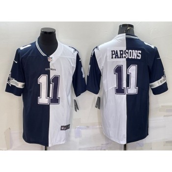 Men's Dallas Cowboys #11 Micah Parsons Navy White Split Vapor Untouchable Limited Stitched Jersey Men's Dallas Cowboys #11 Micah Parsons Navy White Split Vapor Untouchable Limited Stitched Jersey