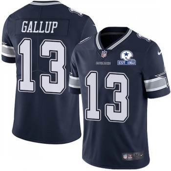 Men's Dallas Cowboys #13 Michael Gallup Navy With Established In 1960 Patch Limited Stitched Jersey Men's Dallas Cowboys #13 Michael Gallup Navy With Established In 1960 Patch Limited Stitched Jersey