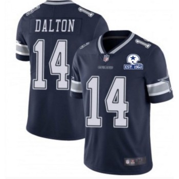 Men's Dallas Cowboys #14 Andy Dalton Navy With Established In 1960 Patch Limited Stitched Jersey Men's Dallas Cowboys #14 Andy Dalton Navy With Established In 1960 Patch Limited Stitched Jersey