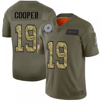 Men's Dallas Cowboys #19 Amari Cooper 2019 Olive/Camo Salute To Service Limited Stitched NFL Jersey Men's Dallas Cowboys #19 Amari Cooper 2019 Olive/Camo Salute To Service Limited Stitched NFL Jersey