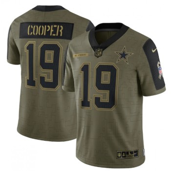 Men's Dallas Cowboys #19 Amari Cooper 2021 Olive Salute To Service Limited Stitched Jersey Men's Dallas Cowboys #19 Amari Cooper 2021 Olive Salute To Service Limited Stitched Jersey