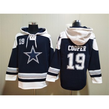 Men's Dallas Cowboys #19 Amari Cooper Navy Ageless Must-Have Lace-Up Pullover Hoodie Men's Dallas Cowboys #19 Amari Cooper Navy Ageless Must-Have Lace-Up Pullover Hoodie