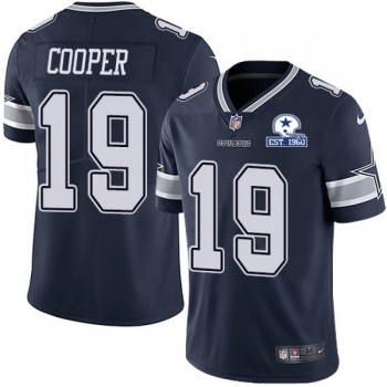 Men's Dallas Cowboys #19 Amari Cooper Navy With Established In 1960 Patch Limited Stitched Jersey Men's Dallas Cowboys #19 Amari Cooper Navy With Established In 1960 Patch Limited Stitched Jersey