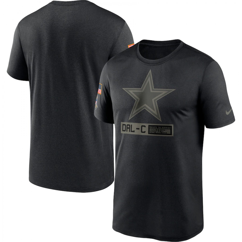 Men's Dallas Cowboys 2020 Black Salute To Service Performance T-Shirt