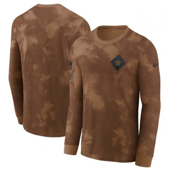 Men's Dallas Cowboys 2023 Brown Salute To Service Long Sleeve T-Shirt Men's Dallas Cowboys 2023 Brown Salute To Service Long Sleeve T-Shirt