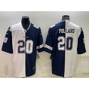 Men's Dallas Cowboys #20 Tony Pollard Navy White Split Vapor Untouchable Limited Stitched Jersey Men's Dallas Cowboys #20 Tony Pollard Navy White Split Vapor Untouchable Limited Stitched Jersey