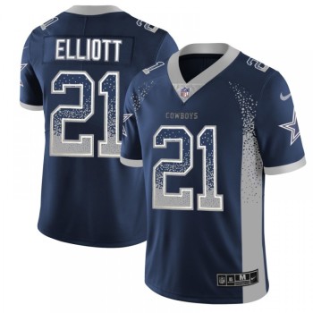 Men's Dallas Cowboys #21 Ezekiel Elliott Navy Blue 2018 Drift Fashion Color Rush Limited Stitched NFL Jersey Men's Dallas Cowboys #21 Ezekiel Elliott Navy Blue 2018 Drift Fashion Color Rush Limited Stitched NFL Jersey